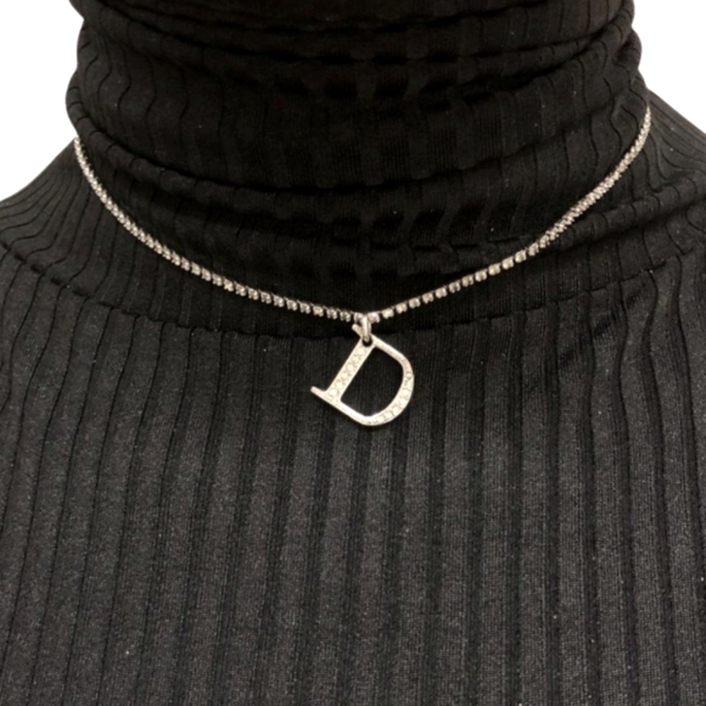 Dior Silver & Rhinestone 'Y2K' Era Necklace (EUC)